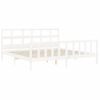 Cama Matrimonial | Cama Para Adultos | Estructura Cama De Matrimonio Con Cabecero Madera Maciza Blanco Cfw804338