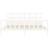 Cama Matrimonial | Cama Para Adultos | Estructura Cama De Matrimonio Con Cabecero Madera Maciza Blanco Cfw804338