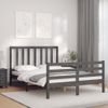 Cama Matrimonial | Cama Para Adultos | Estructura Cama De Matrimonio Con Cabecero Madera Maciza Gris Cfw191672