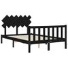 Cama Matrimonial | Cama Para Adultos | Estructura Cama De Matrimonio Con Cabecero Madera Maciza Negra Cfw900652