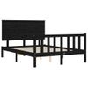 Cama Matrimonial | Cama Para Adultos | Estructura Cama De Matrimonio Con Cabecero Madera Maciza Negra Cfw145049