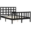 Cama Matrimonial | Cama Para Adultos | Estructura Cama De Matrimonio Con Cabecero Madera Maciza Negra Cfw337331