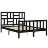 Cama Matrimonial | Cama Para Adultos | Estructura Cama De Matrimonio Con Cabecero Madera Maciza Negra Cfw811636