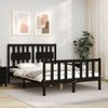 Cama Matrimonial | Cama Para Adultos | Estructura Cama De Matrimonio Con Cabecero Madera Maciza Negra Cfw585790