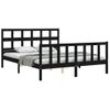 Cama Matrimonial | Cama Para Adultos | Estructura Cama De Matrimonio Con Cabecero Madera Maciza Negro Cfw629991