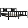 Cama Matrimonial | Cama Para Adultos | Estructura Cama De Matrimonio Con Cabecero Madera Maciza Negro Cfw232339