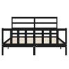 Cama Matrimonial | Cama Para Adultos | Estructura Cama De Matrimonio Con Cabecero Madera Maciza Negro Cfw919249