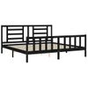 Cama Matrimonial | Cama Para Adultos | Estructura Cama De Matrimonio Con Cabecero Madera Maciza Negro Cfw417470