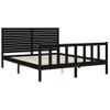 Cama Matrimonial | Cama Para Adultos | Estructura Cama De Matrimonio Con Cabecero Madera Maciza Negro Cfw705984