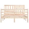 Cama Matrimonial | Cama Para Adultos | Estructura De Cama De Madera Maciza 135x190 Cm Cfw120341