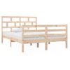 Cama Matrimonial | Cama Para Adultos | Estructura De Cama Doble De Madera Maciza 4ft6 135x190 Cm Cfw348350