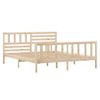 Cama Matrimonial | Cama Para Adultos | Estructura De Cama De Matrimonio Madera Maciza 4ft6 135x190 Cm Cfw941659