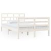 Cama Matrimonial | Cama Para Adultos | Estructura De Cama Madera Maciza Blanco 120x190 Cm Cfw627193