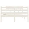 Cama Matrimonial | Cama Para Adultos | Estructura De Cama Madera Maciza Blanco 120x190 Cm Cfw627193