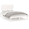 Cama Matrimonial | Cama Para Adultos | Estructura Cama Pequeña Doble Madera Maciza Blanco 120x190 Cm Cfw929711