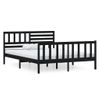 Cama Matrimonial | Cama Para Adultos | Estructura De Cama De Madera Maciza Negro 120x190 Cm Cfw627835