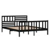 Cama Matrimonial | Cama Para Adultos | Estructura De Cama De Madera Maciza Negro 120x190 Cm Cfw627835