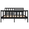 Cama Matrimonial | Cama Para Adultos | Estructura De Cama De Madera Maciza Negro 120x190 Cm Cfw627835