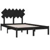 Cama Matrimonial | Cama Para Adultos | Estructura De Cama Doble Pequeña Madera Maciza Negro 120x190 Cm Cfw704514