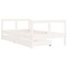 Cama Individual | Cama Infantil | Estructura Cama Infantil Y Cajones Madera Pino Blanco 80x160 Cm Cfw707411