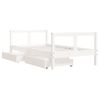 Cama Individual | Cama Infantil | Estructura Cama Infantil Y Cajones Madera Pino Blanco 80x160 Cm Cfw707411