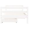 Cama Individual | Cama Infantil | Estructura Cama Infantil Y Cajones Madera Pino Blanco 80x160 Cm Cfw324671