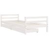 Cama Individual | Cama Infantil | Estructura Cama Infantil Y Cajones Madera Pino Blanco 90x190 Cm Cfw150016