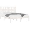 Cama Matrimonial | Cama Para Adultos | Estructura Cama Madera De Pino Doble Pequeña Blanca 120x190 Cm Cfw869110