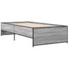 Cama Individual | Cama Para Adultos | Estructura Cama Madera Ingeniería Metal Gris Sonoma 100x200 Cm Cfw28052