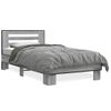 Cama Individual | Cama Para Adultos | Estructura Cama Madera Ingeniería Metal Gris Sonoma 100x200 Cm Cfw87583