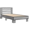 Cama Individual | Cama Para Adultos | Estructura Cama Madera Ingeniería Metal Gris Sonoma 100x200 Cm Cfw87583