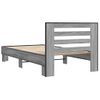 Cama Individual | Cama Para Adultos | Estructura Cama Madera Ingeniería Metal Gris Sonoma 100x200 Cm Cfw87583