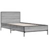 Cama Individual | Cama Para Adultos | Estructura Cama Madera Ingeniería Metal Gris Sonoma 100x200 Cm Cfw16310