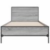 Cama Individual | Cama Para Adultos | Estructura Cama Madera Ingeniería Metal Gris Sonoma 100x200 Cm Cfw16310