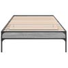 Cama Individual | Cama Para Adultos | Estructura Cama Madera Ingeniería Metal Gris Sonoma 100x200 Cm Cfw61584