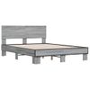 Cama Matrimonial | Cama Para Adultos | Estructura Cama Madera Ingeniería Metal Gris Sonoma 120x190 Cm Cfw16728