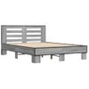 Cama Matrimonial | Cama Para Adultos | Estructura Cama Madera Ingeniería Metal Gris Sonoma 120x200 Cm Cfw54484