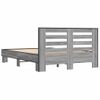 Cama Matrimonial | Cama Para Adultos | Estructura Cama Madera Ingeniería Metal Gris Sonoma 120x200 Cm Cfw54484