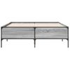 Cama Matrimonial | Cama Para Adultos | Estructura Cama Madera Ingeniería Metal Gris Sonoma 120x200 Cm Cfw36235