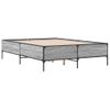 Cama Matrimonial | Cama Para Adultos | Estructura Cama Madera Ingeniería Metal Gris Sonoma 120x200 Cm Cfw36235