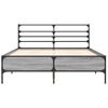 Cama Matrimonial | Cama Para Adultos | Estructura Cama Madera Ingeniería Metal Gris Sonoma 120x200 Cm Cfw13980