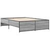 Cama Matrimonial | Cama Para Adultos | Estructura Cama Madera Ingeniería Metal Gris Sonoma 120x200 Cm Cfw14119