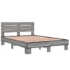 Cama Matrimonial | Cama Para Adultos | Estructura Cama Madera Ingeniería Metal Gris Sonoma 120x200 Cm Cfw87178