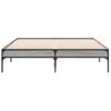 Cama Matrimonial | Cama Para Adultos | Estructura Cama Madera Ingeniería Metal Gris Sonoma 135x190 Cm Cfw93370