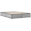 Cama Matrimonial | Cama Para Adultos | Estructura Cama Madera Ingeniería Metal Gris Sonoma 135x190 Cm Cfw29766