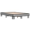 Cama Matrimonial | Cama Para Adultos | Estructura Cama Madera Ingeniería Metal Gris Sonoma 140x190 Cm Cfw33824