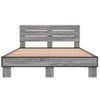 Cama Matrimonial | Cama Para Adultos | Estructura Cama Madera Ingeniería Metal Gris Sonoma 140x190 Cm Cfw96296