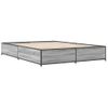 Cama Matrimonial | Cama Para Adultos | Estructura Cama Madera Ingeniería Metal Gris Sonoma 140x190 Cm Cfw15192