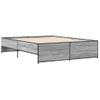 Cama Matrimonial | Cama Para Adultos | Estructura Cama Madera Ingeniería Metal Gris Sonoma 140x200 Cm Cfw93222