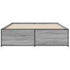 Cama Matrimonial | Cama Para Adultos | Estructura Cama Madera Ingeniería Metal Gris Sonoma 140x200 Cm Cfw93222